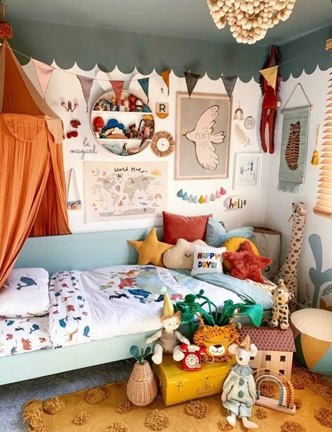 Modern Industrial Boho, House Traditional, Industrial Boho, Boho Beach House, Toddler Boy Room Decor, Kids Rooms Inspo, Big Boy Bedrooms, Colorful Kids Room, Moroccan Boho