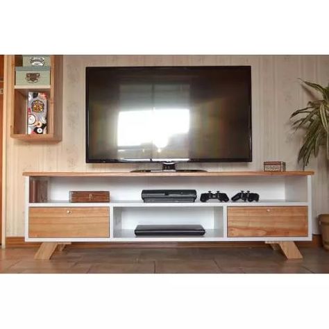 Mesa Tv Consola Madera Paraiso Nordico Escandinava Laqueada - $ 6.490,00 Modern Tv Stand Living Rooms, Mid Century Cabinets, Mesa Tv, Meja Tv, Tv Unit Decor, Modern Tv Wall Units, Tv Rack, Tv Unit Furniture, Wood Table Design