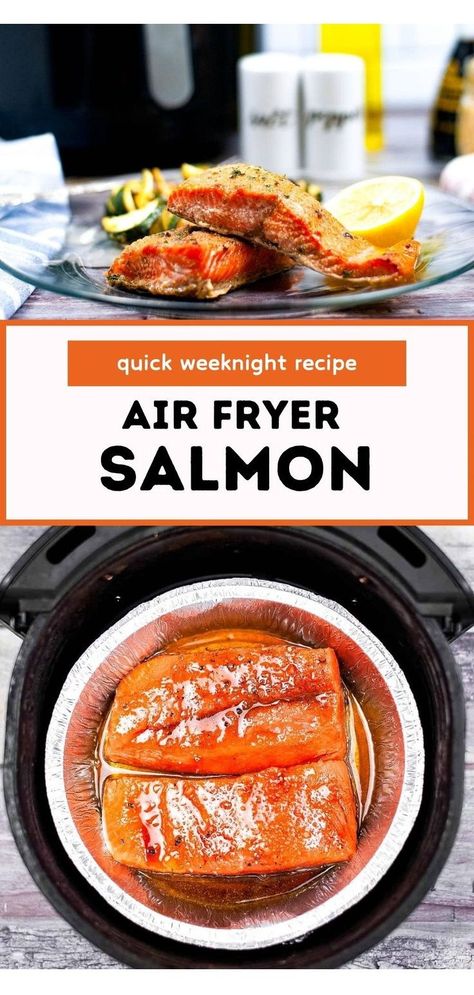 One of my favorite easy weeknight recipes is Air Fryer Salmon. The fish comes out delicious, flaky, and moist. It’s a simple and healthy meal that, most importantly, is also delicious. You can vary this recipe by adding different sauces after the fish is cooked so you’ll never get bored. My whole family loves it and I’m sure yours will, too! Salmon With Skin, Cook Frozen Salmon, Salmon In Air Fryer, Quick Salmon, Air Fryer Salmon, Air Fryer Fish, Frozen Salmon, Fried Salmon, Baked Salmon Recipes