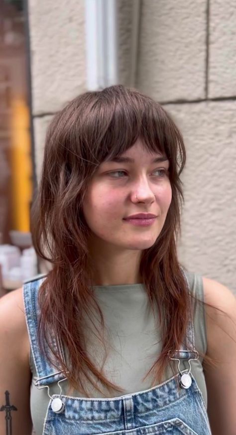 Shag Haircut Straight, Shag Haircut Straight Hair, Haircut Straight Hair, Heavy Fringe, Haircut Inspo, Haircut Straight, Awesome Hair, Long Layered Haircuts, Thanks A Lot