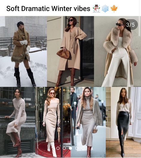 Soft Dramatic Winter, Dramatic Clothes, Dramatic Dresses, Dramatic Fashion, Soft Dramatic, Dramatic Classic, Classic Style Outfits, Dramatic Style, Winter Vibes