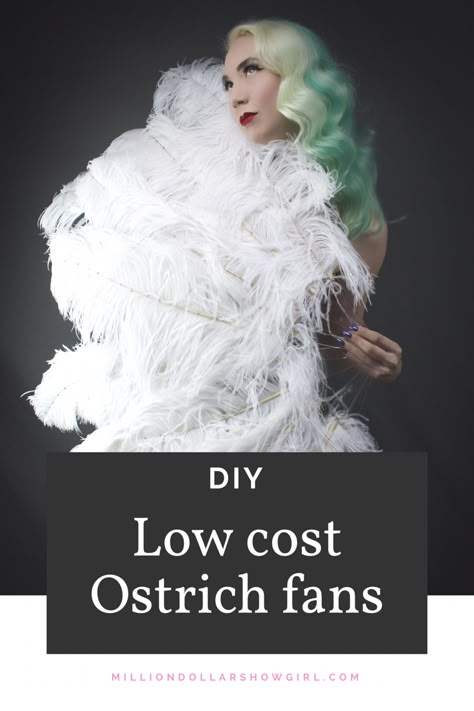 Diy Showgirl Costume, Diy Drag Costume, Diy Burlesque Fan, Showgirl Headdress Diy, Burlesque Feather Fans, Ostrich Costume Diy, Diy Burlesque Costume, Burlesque Props, Burlesque Costumes Diy