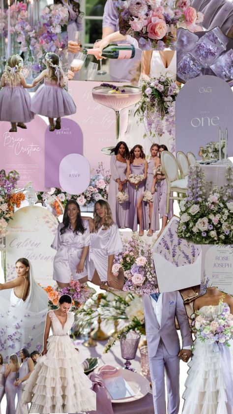 Lavender And Blush Wedding Theme, Pastel Pink And Purple Wedding Theme, Lilac Wedding Color Palette, Pastel Purple Wedding Theme, Purple Color Palette Wedding, Pink And Purple Wedding Theme, Lilac Wedding Theme, Lavender Wedding Decorations, June Wedding Colors