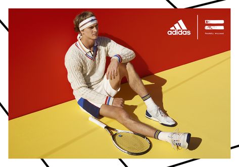 Recommended Mode Tennis, Adidas Pharrell Williams, Tennis Tips, Adidas Tennis, Mens Editorial, Men Photoshoot, Mens Tennis, Tennis Fashion, Pharrell Williams