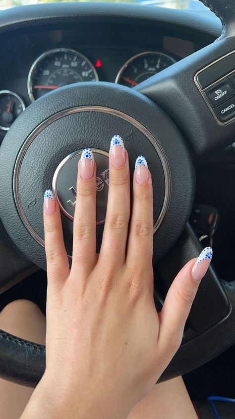 Europe Acrylic Nails, White Nails Blue Design, Europe Nails Travel, Nails For Europe Trip, Nails For Italy, European Summer Nails, Greece Nail Ideas, Mamma Mia Nails, Europe Summer Nails