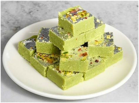 Learn how to make Pista Burfi at home. Get cooking with our easy Pista Burfi recipe and enjoy a delicious Pista Burfi with family & friends. Pista Burfi Pista Barfi, Burfi Recipe, Traditional Sweets, Types Of Desserts, Vegetarian Fast Food, Sweet Dishes Recipes, Sweet Meat, Indian Dessert Recipes, Indian Sweet