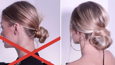 Big Low Bun Tutorial, Low Lose Bun, Volume Low Bun, Low Bun For Layered Hair, Easy Low Chignon, Low Bun For Thinning Hair, Easy Low Bun For Fine Hair, Low Hair Buns For Medium Hair, Low Bun Straight Hair