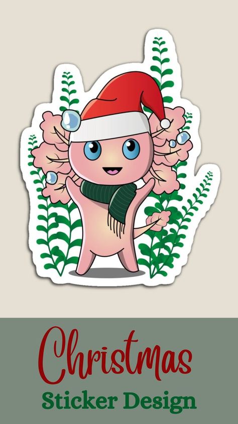 Cute Axolotl Drawing design for Christmas for axolotl lovers | Cute axolotl design for Christmas outfits Cute Axolotl Drawing, Aesthetic Axolotl Drawing, Christmas Axolotl Drawing, Axolotl Drawing, Halloween Axolotl, Axolotl Person Art, Christmas Axolotl, Axolotl Cricut, Merry Christmas Cute