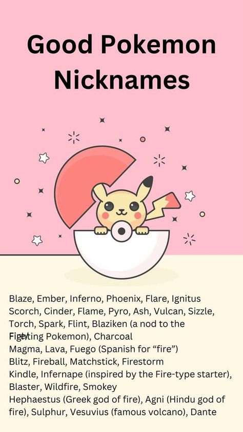 500+ Good Pokemon Nicknames: Unleash Your Creativity! Pokemon Nicknames, Pokemon Gyarados, Dark Type Pokemon, Sims Names, Dark Pokémon, Flying Type Pokemon, Fairy Type Pokemon, Fire Type Pokémon, Pokemon Lugia