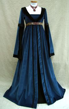 Gaun Abad Pertengahan, Medieval Gown, Medieval Dresses, Medieval Clothes, Medieval Costume, Fantasy Dresses, Medieval Clothing, Medieval Dress, Travel Dress