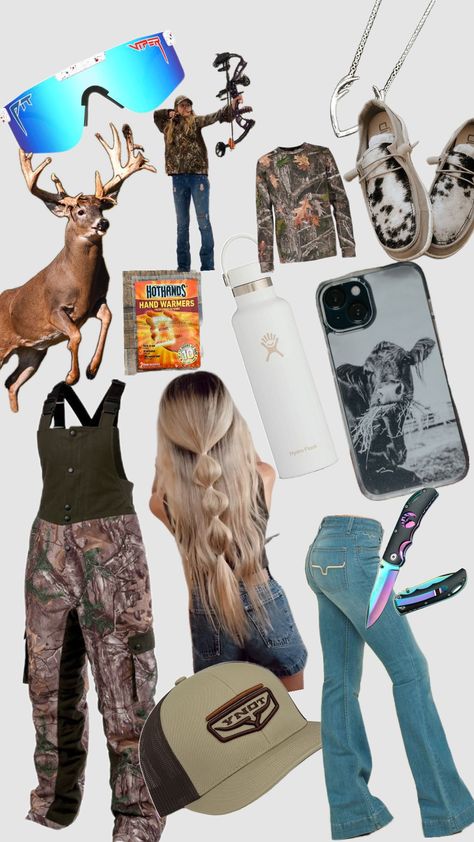 hunting Hunting Bag Essentials, Country Girl Gift Ideas, Cute Hunting Outfits For Women, Hunting Date, Hunting Fits, Cowgirl Essentials, County Fits, Hunting Outfits For Women, Hunting Aesthetic