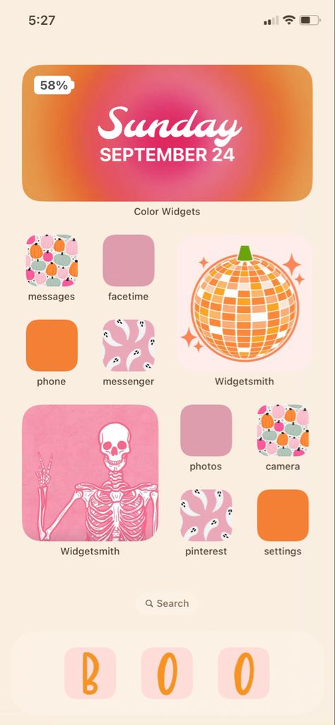 Halloween Phone Setup, Halloween Phone Home Screen, Halloween Home Screen Layout, Fall Iphone Wallpaper Aesthetic Layout, Fall Wallpaper Layout, Cute Ios Homescreen Ideas, Pretty Homescreen Layout, Preppy Fall Homescreen, Fall Home Screen Layout