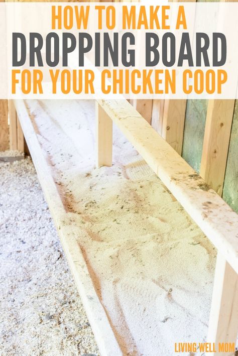 Save time and effort with this simple dropping board concept for your chicken coop. Find out how to build it and the "secret" that makes it work so well! Building Chicken Coop, How To Keep Chickens, Chicken Coop Designs Diy, Easy Diy Chicken Coop, Chicken Roost, Cute Chicken Coops, Small Chicken Coops, Easy Chicken Coop, Chicken Poop