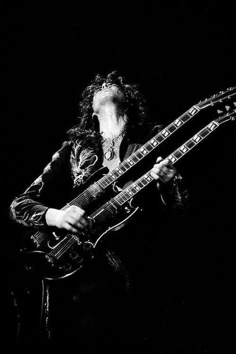 Jimmy Page, Led Zeppelin, Zeppelin, On Stage, Electric Guitar, Long Hair, Guitar, Black And White, Led