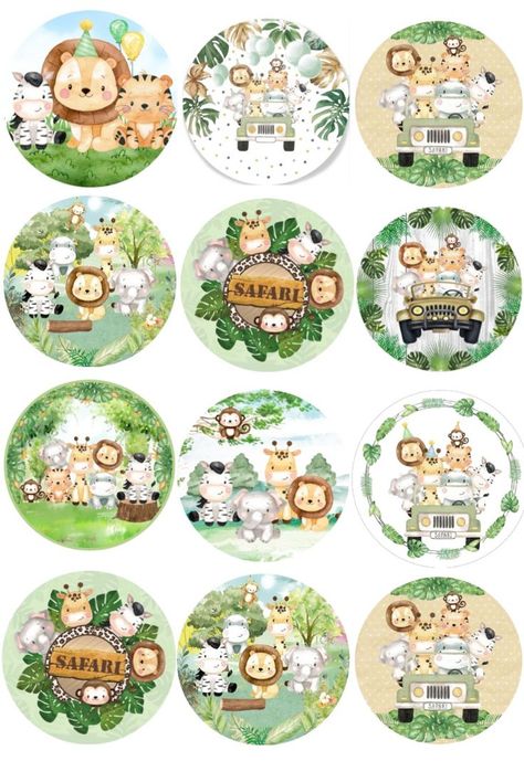 Baby Safari Shower Ideas, Decoracion Baby Shower Safari, Safari Shower Ideas, Safari Bebe, Topper Safari, Safari Baby Shower Boy, Baby Shower Safari, Happy Birthday Clip, Safari Animals Birthday