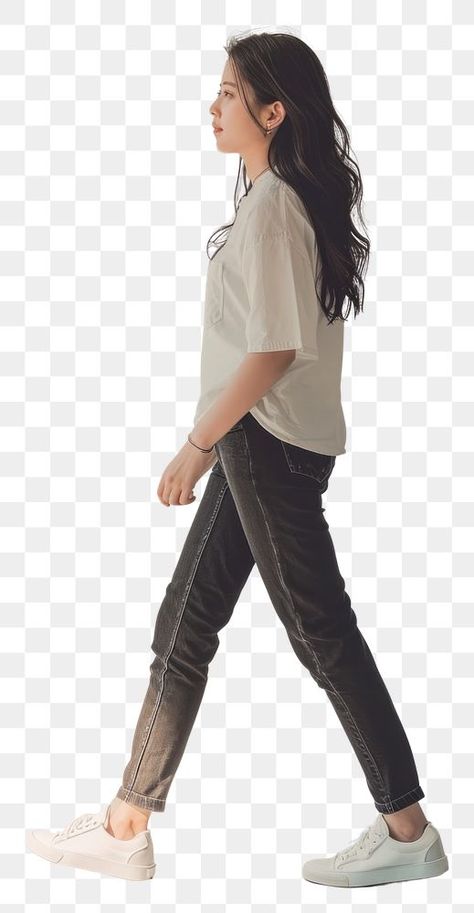 Walking Woman Reference, Female Walking Reference, Female Walking Pose, Walking Poses Reference, Someone Walking Reference, Person Walking Side View, Woman Walking Forward, Person Walking Reference, Persona Png