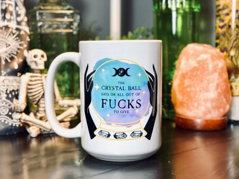 Witchy Cup Designs, Crystal Coffee Mug, Mineral Crystal Coffee Mugs, Witchy Tumbler Cup, Magic Coffee, Witchy Coffee Mugs, Witchy Mug, Coffee Energy, Mugs Coffee