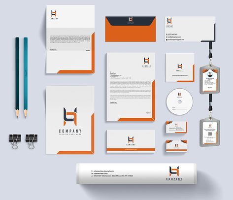 Cmyk Graphic Design, Stationary Set Design, Stationary Design Inspiration, Logos For Business, Design Agency Logo, Designer Logo Design, Company Letterhead Template, Corporate Stationary, Interior Design Store