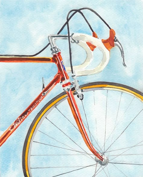 Rachel Petruccillo, Bike Art Print, Cycle Painting, Cycle Art, Frame Image, Contemporary Oil Paintings, Today Images, Vintage Cycles, Placement Print