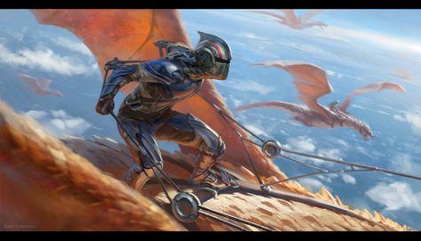 ArtStation - Dragon Rider Fantasy Dragon Rider, Beast Rider, Dragon Riders Art, Dragon Rider Concept Art, Dragon Riding, Riding Dragon, Dragon Riders, Dragon Rider Art, Dragon Rider Aesthetic