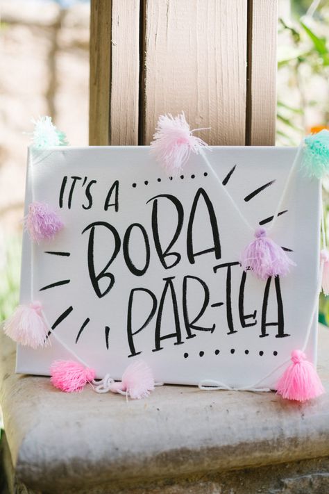 Bubble Tea Decorations, Boba Tea Bar Party, Bobba Tea Birthday Party, Boba 1st Birthday, Bubble Tea Birthday Party, Boba Party Ideas, Bubble Tea Party Theme, Bubble Tea Bar, Boba Birthday Party Ideas