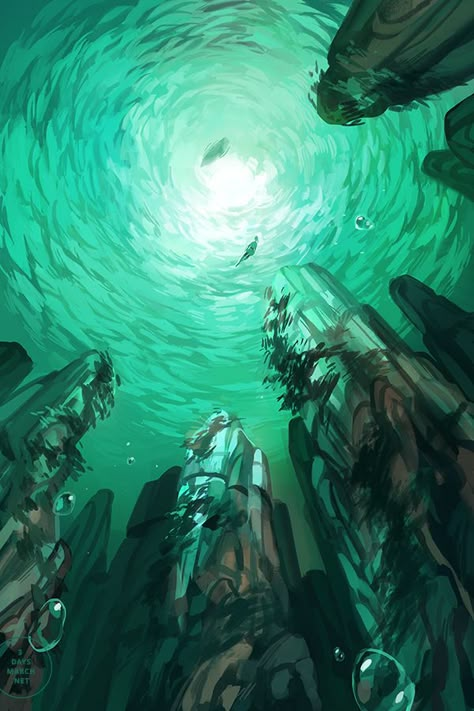 3 days march Underwater Painting, Underwater Scene, Underwater Art, Fantasy Places, Arte Inspo, Fantasy Art Landscapes, Arte Fantasy, 판타지 아트, Environment Concept Art