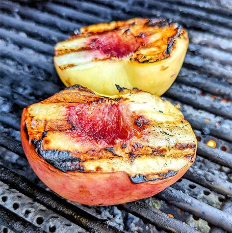 Grilled Peaches with Peach White Balsamic Vinegar Basalmic Vinegar, White Wine Pairings, Grilled Corn Salsa, White Balsamic, Grilled Fruit, Vinegar Uses, Summer Foods, White Balsamic Vinegar, Grilled Peaches