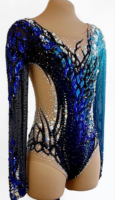 Acro Outfits, Ballroom Dress Inspiration, Acro Leotards, Gymnastics Competition Leotards, Rhythmic Gymnastics Costumes, Gym Dress, Leotards Gymnastics Rhythmic, Gymnastics Suits, Blue Leotard