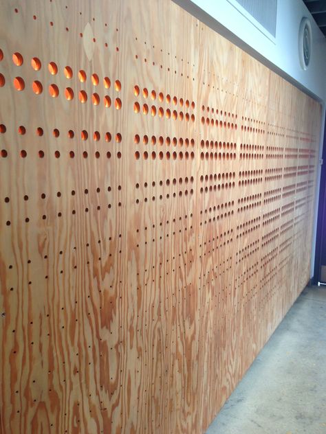 Perforated Plywood, Perforated Wood Panel, Wall Covering Ideas, Soundproof Panels, Feature Wall Design, Sound Panel, Jewelry Store Design, Retail Inspiration, Acoustic Wall