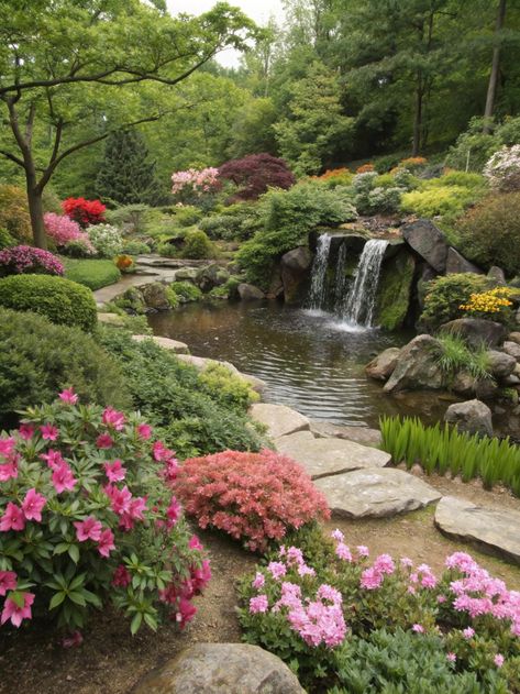 Transform your garden into a tranquil retreat with flowing water features and vibrant blooms. Embrace nature’s beauty! 🌺💧 Share your garden inspiration!
.
#homeandgarden #betterhomesandgardens #homegardening #homesandgardens #homegarden #gardenhome #gardeningathome #flowers #plants #beautifulflowers Water Fall In Garden, Plants Arrangement Outdoor, House With Big Garden, Haus Aesthetic, Garden With Waterfall, Garden Retreat Ideas, Beautiful Ponds, Physic Garden, Floating Gardens