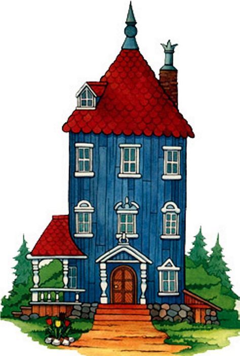 Mod The Sims - Moomin House Cartoon Houses, Moomin House, Moomin Cartoon, Moomin Valley, Cartoon House, Tove Jansson, Pinturas Disney, House Drawing, Pretty Prints