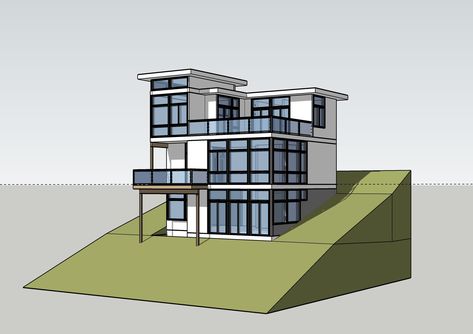 Sloping Lot House Plans Modern, Steep Hillside House Plans, Hill Side House, Slope Building, Hillside Houses, Houses On Slopes, Slope House Design, House On Slope, Devon House