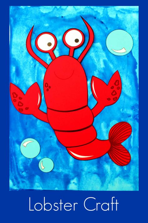 Paper Lobster Craft with Free Printable Template #LobsterCraft #FreePrintable #PaperCraft Lobster Craft, Lobster Crafts, Sea Creatures Crafts, Simple Mom Project, Sea Animal Crafts, Ocean Theme Crafts, Ocean Animal Crafts, Printable Craft Templates, Sun Crafts