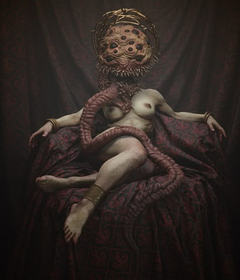 ArtStation - Come to Mommy, Sadan Vague Monster Artwork, Fantasy Demon, Dark Creatures, Horror Monsters, Cosmic Horror, 다크 판타지, Alien Concept Art, Occult Art, Monster Concept Art