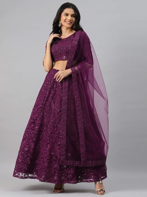 Long Skirt And Top, Wine Colored Dresses, Ghaghra Choli, Combination Dresses, Indian Outfits Lehenga, Reception Lehenga, Fancy Saree, Stitched Lehenga, Latest Bridal Dresses