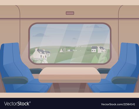 Train Window Illustration, Train Cartoon, Mini Zine, Train Window, Train Illustration, Window Illustration, Hut Ri, Window Drawing, Interior Design Drawings