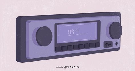 Car Radio Tattoo, Radio Tattoo, Radio Drawing, Black And White Music, Vector Animation, Electronic Media, Music Player, Art Template, Educational Projects