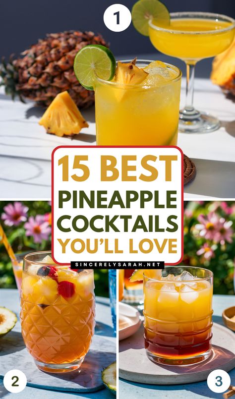 🍍 Ready to shake things up? Our "10 Best Pineapple Cocktails" are the perfect blend of sweet and tangy, making them the ultimate tropical treat 🍸. Whether you're planning a summer party or just want to enjoy a refreshing drink, these cocktails are guaranteed to impress. With easy-to-follow recipes, you'll be sipping on a little taste of paradise in no time. Discover the "10 Best Pineapple Cocktails" now! Frozen Pineapple Drink, Coconut Pineapple Cocktail, Rum Pineapple Cocktail, Pineapple Old Fashioned Cocktail, Pineapple Cocktail Drinks, Cocktail With Pineapple Juice, Pineapple Bourbon Cocktail, Cocktail With Pineapple, Pineapple Drinks Alcohol