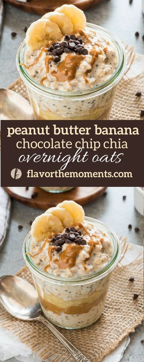 Overnight Oats Chocolate, Chia Overnight, Overnight Oats In A Jar, Overnight Oats With Yogurt, Peanut Butter Overnight Oats, Chia Overnight Oats, Banana Overnight Oats, Overnight Oat, Overnight Oats Healthy