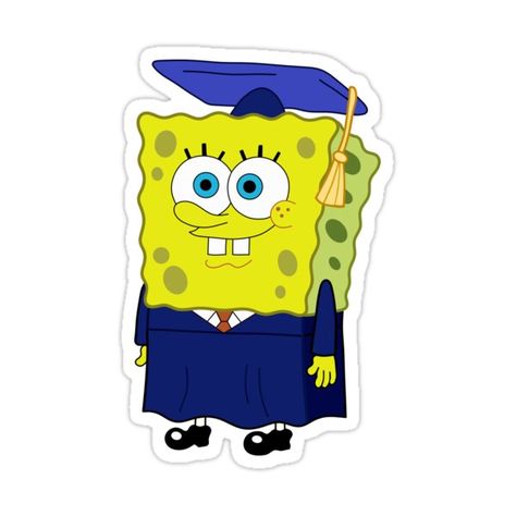 Spongebob School, Senior Jackets Patches, Graduation Cartoon, Senior Year Fun, ليلو وستيتش, Senior Jackets, Funny Laptop Stickers, Sticker Design Inspiration, Graduation Stickers