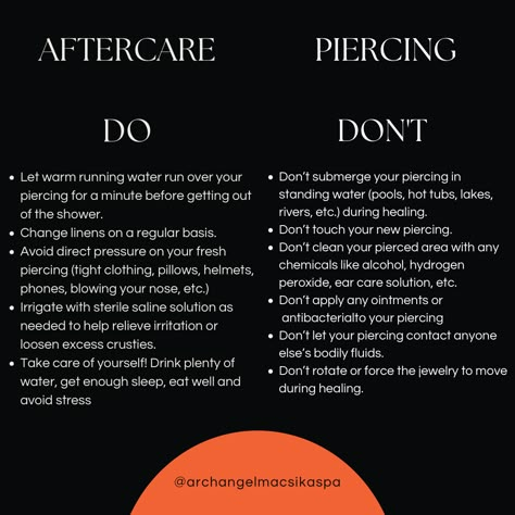 Where Should I Get My Ears Pierced, Piercings You Can Hide From Your Parents, How To Take Care Of A Nose Piercing, How To Take Care Of Piercings, Ear Piercings After Care, Piercing Aftercare Instruction, What Ear Piercing Should I Get, New Piercing Care, How To Clean Piercings