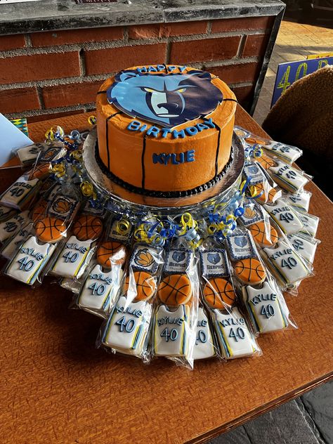 Memphis Grizzlies Party Ideas, Memphis Grizzlies Birthday Party, Basketball Theme Baby Shower, Basketball Theme Birthday, Basketball Baby, Basketball Party, Basketball Theme, Birthday Party Planning, Blue Party