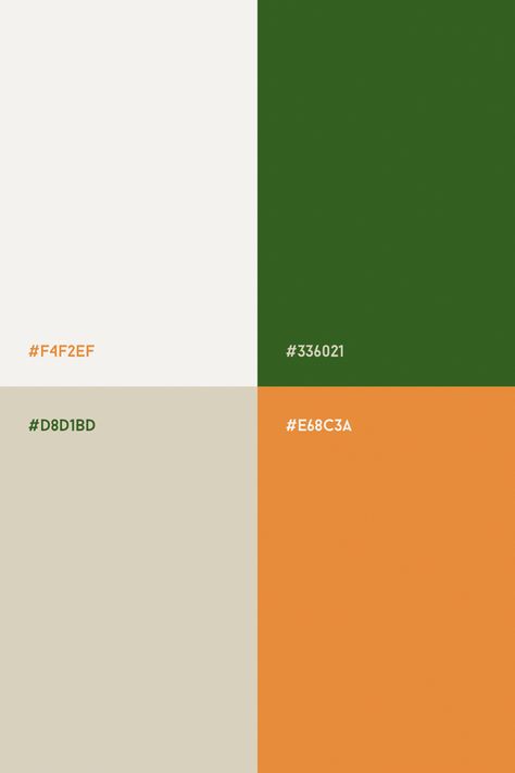 Green and orange color palette with beige and white. Brand colors Orange Green Palette Color, Green And Off White Color Palette, Burnt Orange Olive Green Color Schemes, Green Orange White Color Palette, Green And Orange Pallet Color, Black White Green Orange Color Scheme, Color Palette For Orange, Green Orange Tan Color Palette, Olive Green And Orange Color Palette