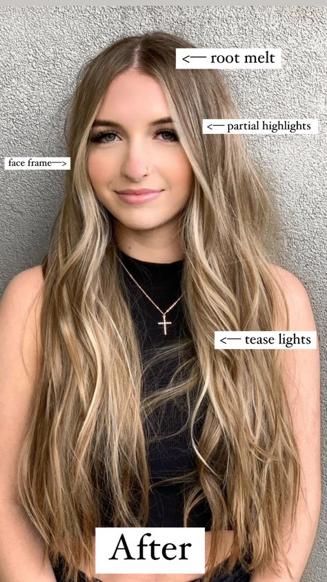 @haitbykendyyy Partial Balayage Blonde, Beown Hair, Partial Balayage, Partial Highlights, Too Faced Highlighter, Brunette Balayage, Balayage Blonde, Coloring Ideas, Brunette Balayage Hair