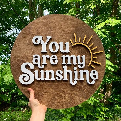 You Are My Sunshine Decor, Sunshine Sign, Diy Wooden Planters, 3d Lettering, Cute Nursery, Door Signs Diy, Laser Cut Wood Crafts, Playroom Wall Decor, Laser Engraved Ideas