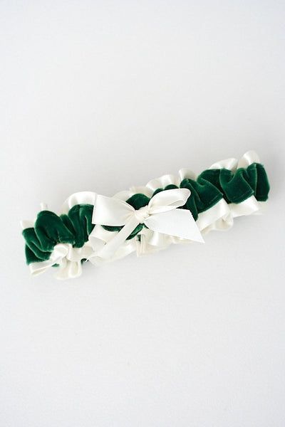 Custom Wedding Garter, Emerald Green Velvet, Bridal Garters Set, Heirloom Wedding, Wedding Garters, Ring Bearer Pillows, Wedding Handkerchief, Bridal Garter, Wedding Garter