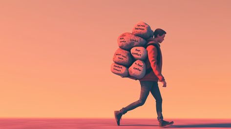 🌅 Imagine carrying a heavy backpack filled with stones, each engraved with words like "laziness," "fear," and "comfort." Each step feels like a struggle, as the weight pulls you down, symbolizing the internal obstacles that hinder your progress. This powerful art piece captures the emotional and psychological burdens we face in our journey toward growth. Are you ready to lighten your load and move forward? 💪✨ #PersonalGrowth #OvercomingObstacles #Mindfulness #ArtInspiration #EmotionalWeight... Overcoming Obstacles, Dark Fairytale, Men’s Health, Powerful Art, Secret Obsession, Marriage Relationship, Moving Forward, Womens Health, Personal Growth