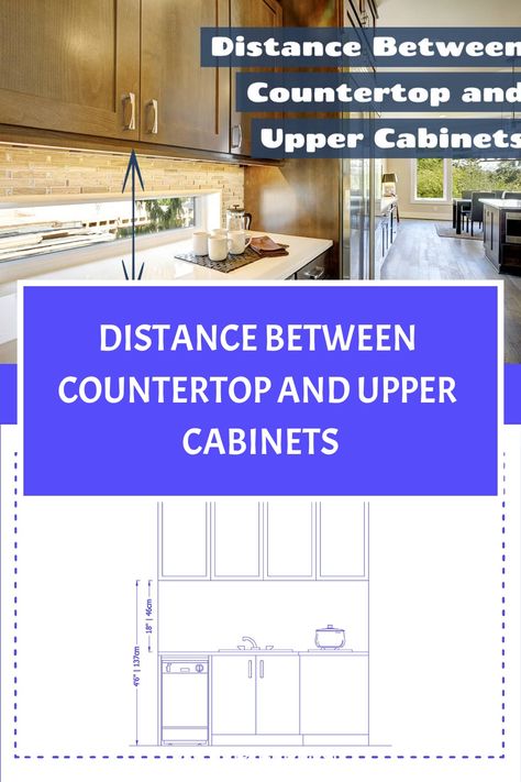 The standard distance between a kitchen counter and the upper cabinets is 18 inches or 46cm. This space will work in most kitchens for most people, but there is some tolerance. You might find in some scenarios that 18 inches is not ideal, in which case, a distance of between 15 inches and 20 inches will be acceptable. Cabinet Depth, Brown Granite Countertops, Shower Plumbing, Upper Cabinet, Black Granite Countertops, Kitchen Cabinets And Countertops, Kitchen Guide, Kitchen Ideals, Colour Architecture