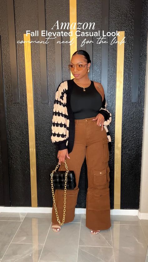 Check out this photo from iamlonni Fall Outfits Black Women, Pant Outfits For Women, Casual Autumn Outfits Women, Mom Outfit, Dressy Casual Outfits, Fall Attire, Winter Fashion Outfits Casual, Easy Outfit, Fall Transition