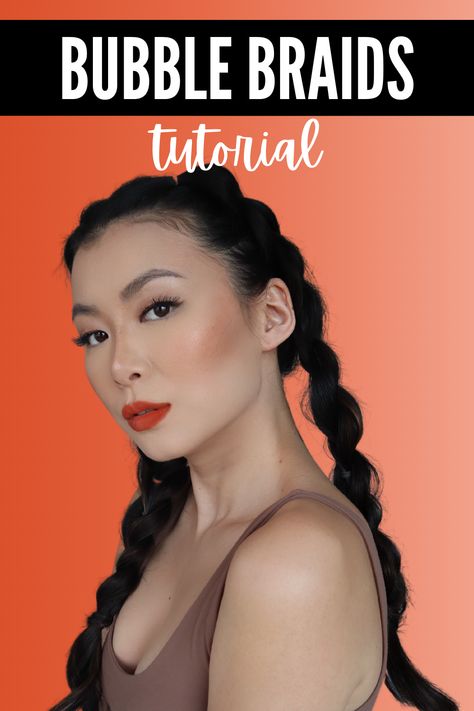 Bubble Braid Hairstyle Tutorial, Bubble Braid Thick Hair, How Do You Do Bubble Braids, How To Do A Bubble Braid Step By Step, Bubble Pigtails Tutorial, Bubble Braid Hairstyles Tutorial, How To Bubble Braid Tutorials, How To Bubble Braid, How To Do Bubble Braids Step By Step